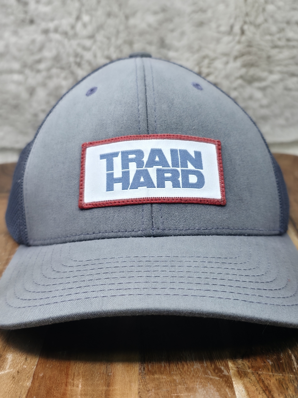 "Train Hard" Gray Patch Baseball Cap